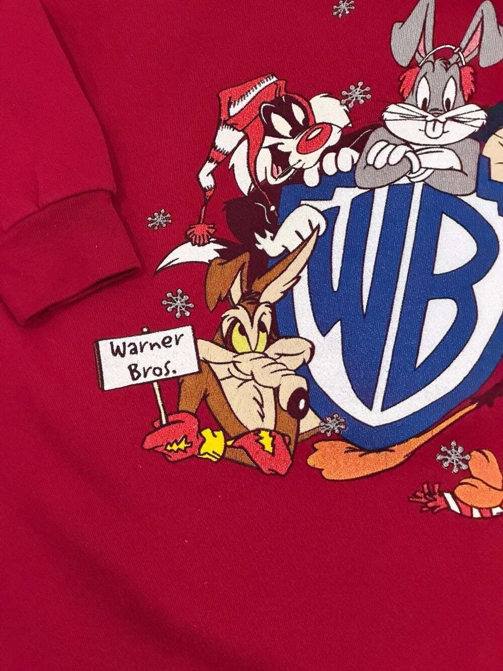 Warner Bros. Looney Tunes Crewneck Sweatshirt One Size Fits Most Red - Picture 4 of 7